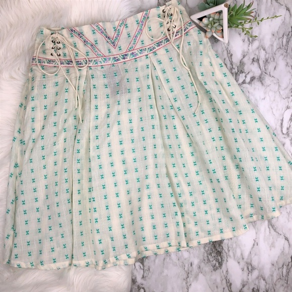 French Connection Embroidered Boho Full Skirt - Picture 1 of 6